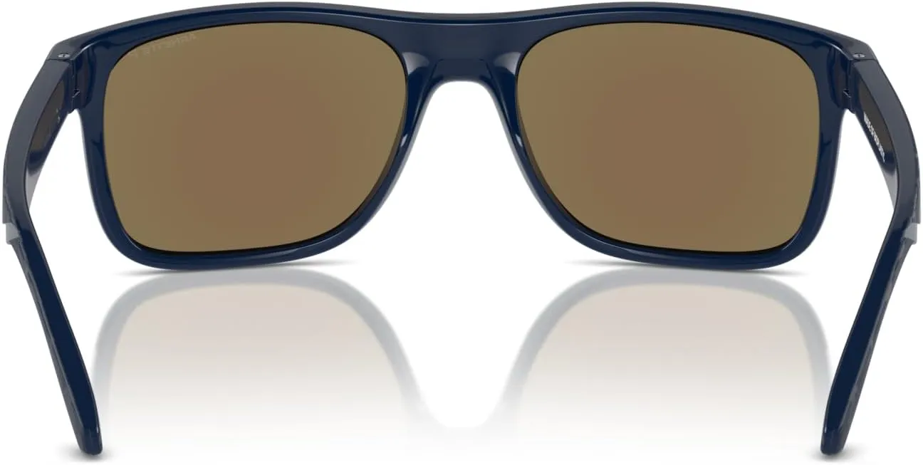 ARNETTE Man Sunglasses Dark Blue Frame, Dark Grey Mirror Water Polar Lenses, 56MM