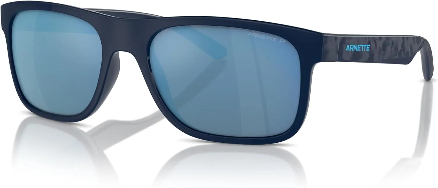 ARNETTE Man Sunglasses Dark Blue Frame, Dark Grey Mirror Water Polar Lenses, 56MM