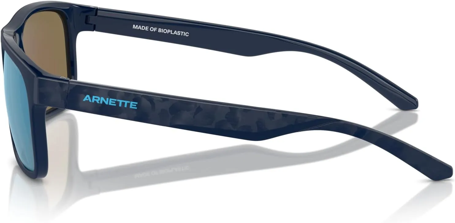 ARNETTE Man Sunglasses Dark Blue Frame, Dark Grey Mirror Water Polar Lenses, 56MM