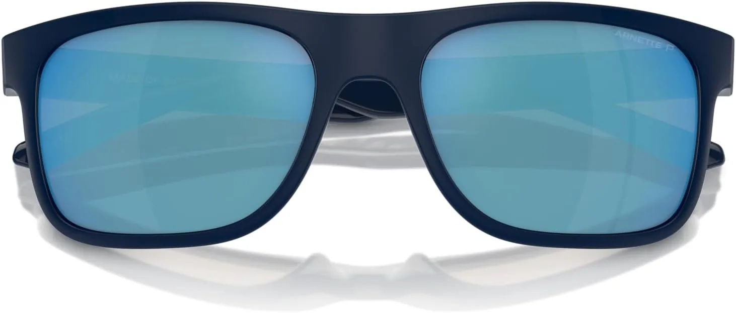 ARNETTE Man Sunglasses Dark Blue Frame, Dark Grey Mirror Water Polar Lenses, 56MM