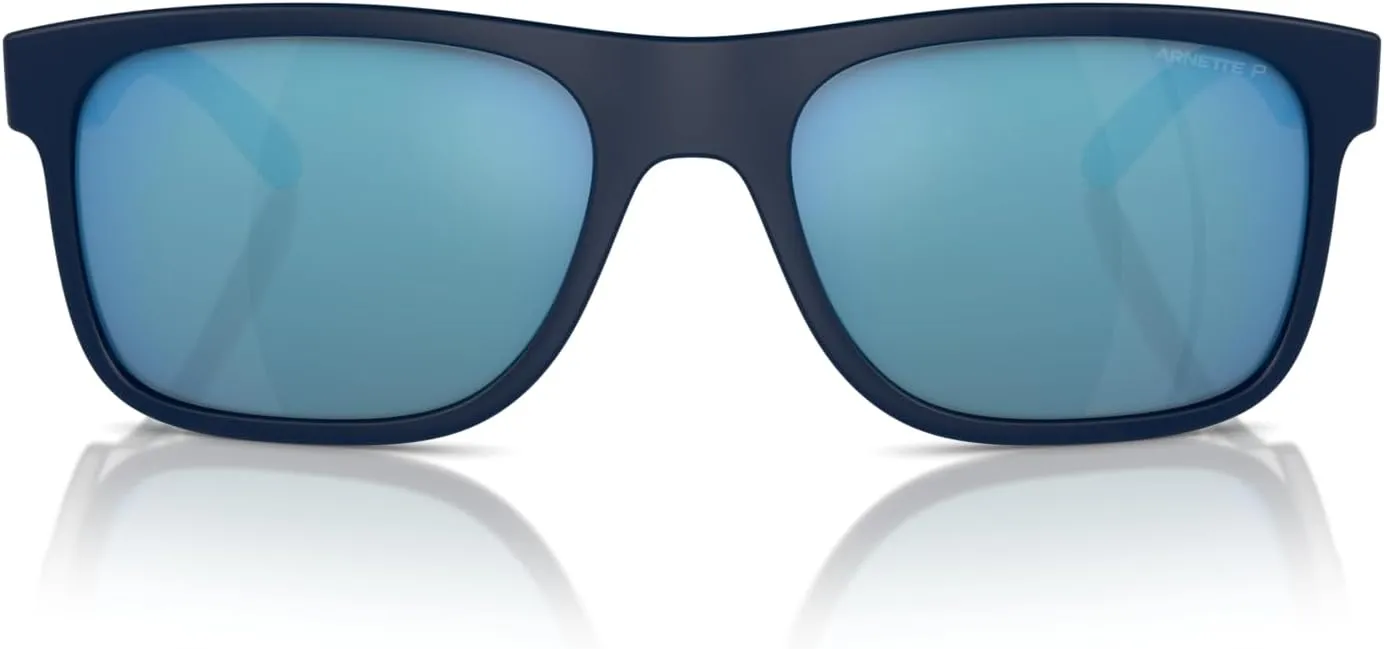 ARNETTE Man Sunglasses Dark Blue Frame, Dark Grey Mirror Water Polar Lenses, 56MM