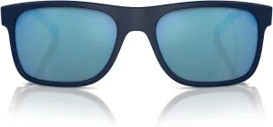 ARNETTE Man Sunglasses Dark Blue Frame, Dark Grey Mirror Water Polar Lenses, 56MM