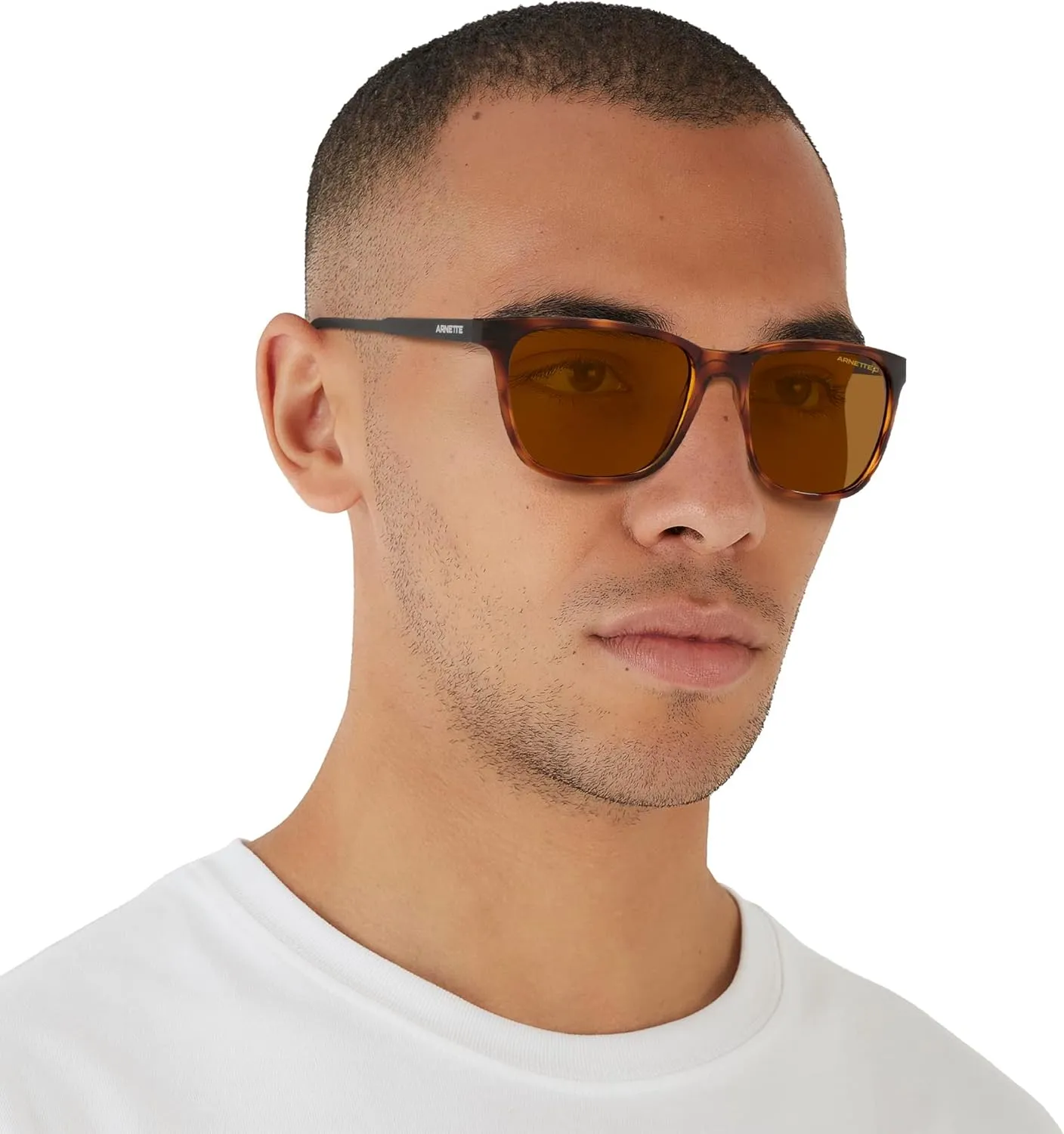 ARNETTE Man Sunglasses Matte Black Frame, Dark Grey Lenses, 57MM