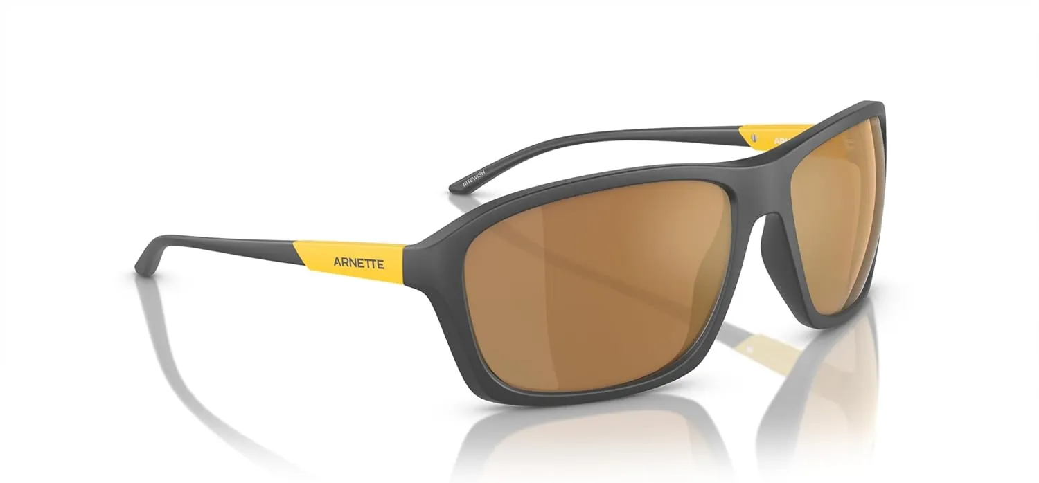 ARNETTE Man Sunglasses Matte Black Frame, Dark Grey Lenses, 63MM