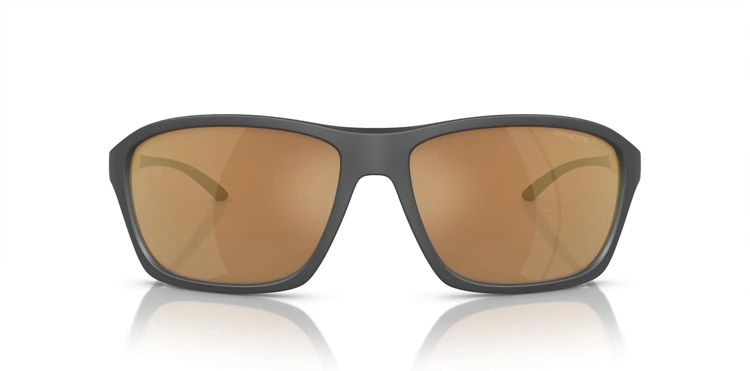 ARNETTE Man Sunglasses Matte Black Frame, Dark Grey Lenses, 63MM