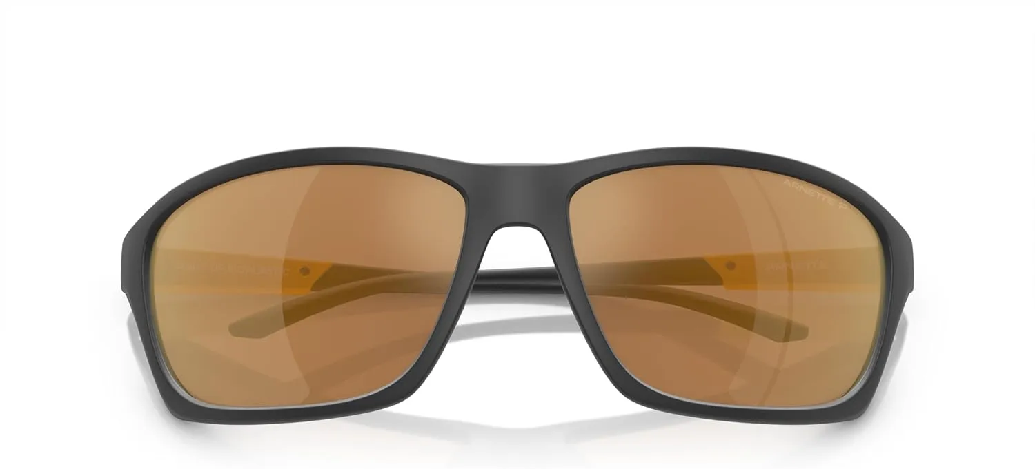 ARNETTE Man Sunglasses Matte Black Frame, Dark Grey Lenses, 63MM