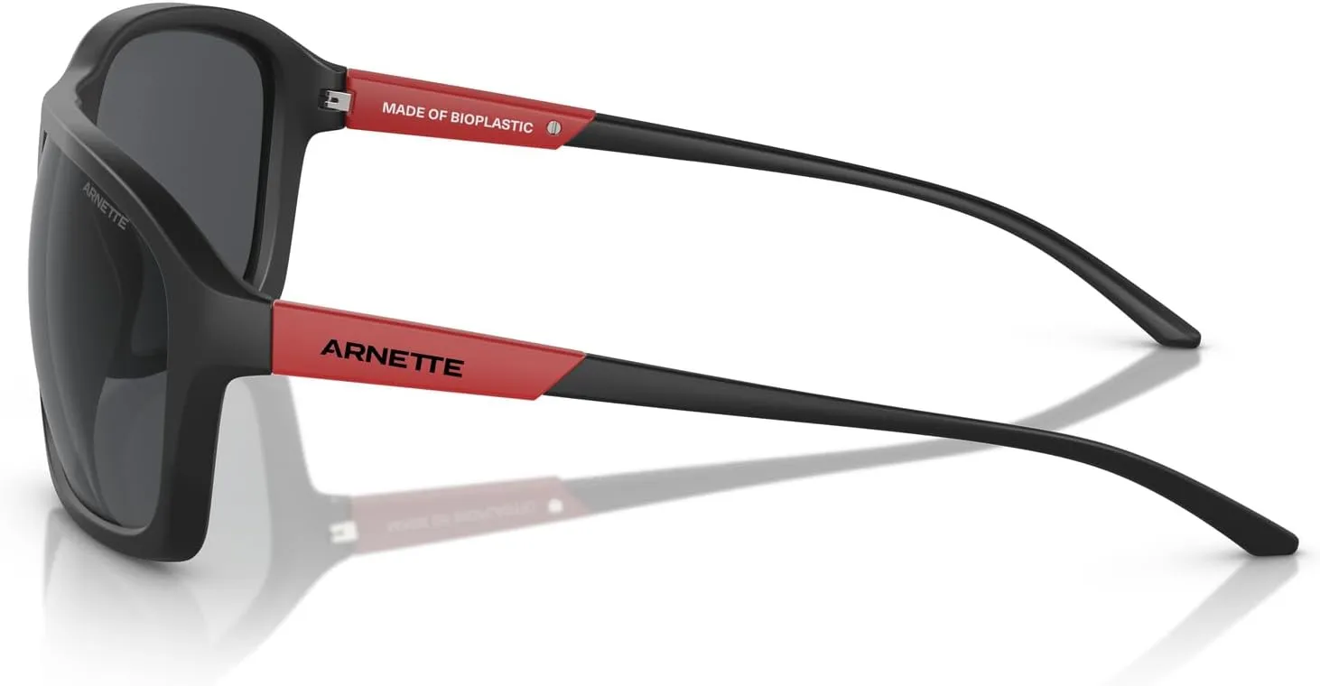 ARNETTE Man Sunglasses Matte Black Frame, Dark Grey Lenses, 63MM