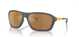 ARNETTE Man Sunglasses Matte Black Frame, Dark Grey Lenses, 63MM