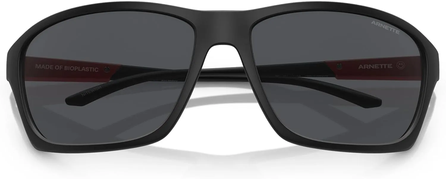 ARNETTE Man Sunglasses Matte Black Frame, Dark Grey Lenses, 63MM