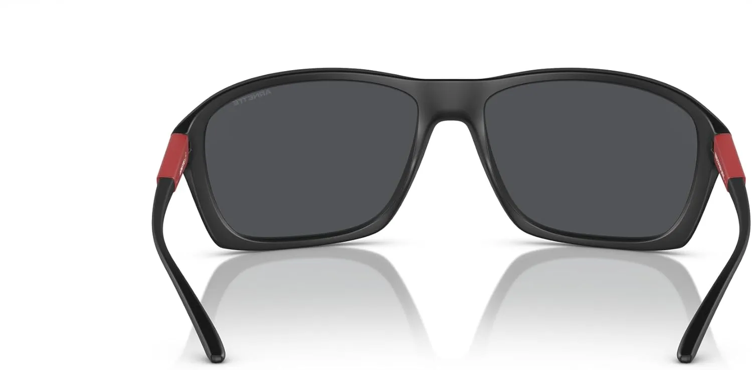 ARNETTE Man Sunglasses Matte Black Frame, Dark Grey Lenses, 63MM