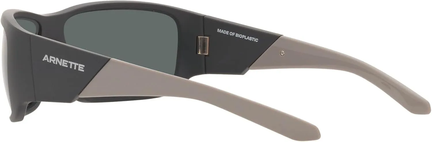 ARNETTE Man Sunglasses Matte Black Frame, Dark Grey Lenses, 64MM