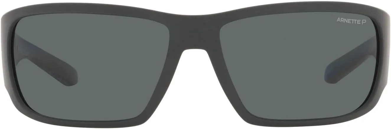 ARNETTE Man Sunglasses Matte Black Frame, Dark Grey Lenses, 64MM