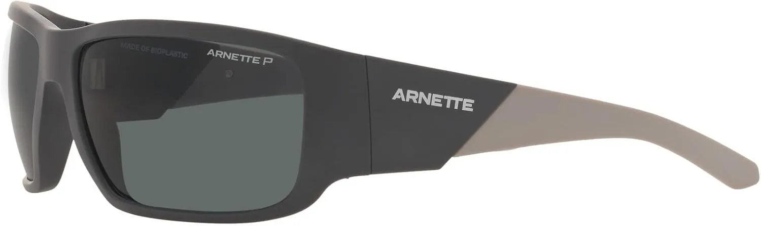 ARNETTE Man Sunglasses Matte Black Frame, Dark Grey Lenses, 64MM