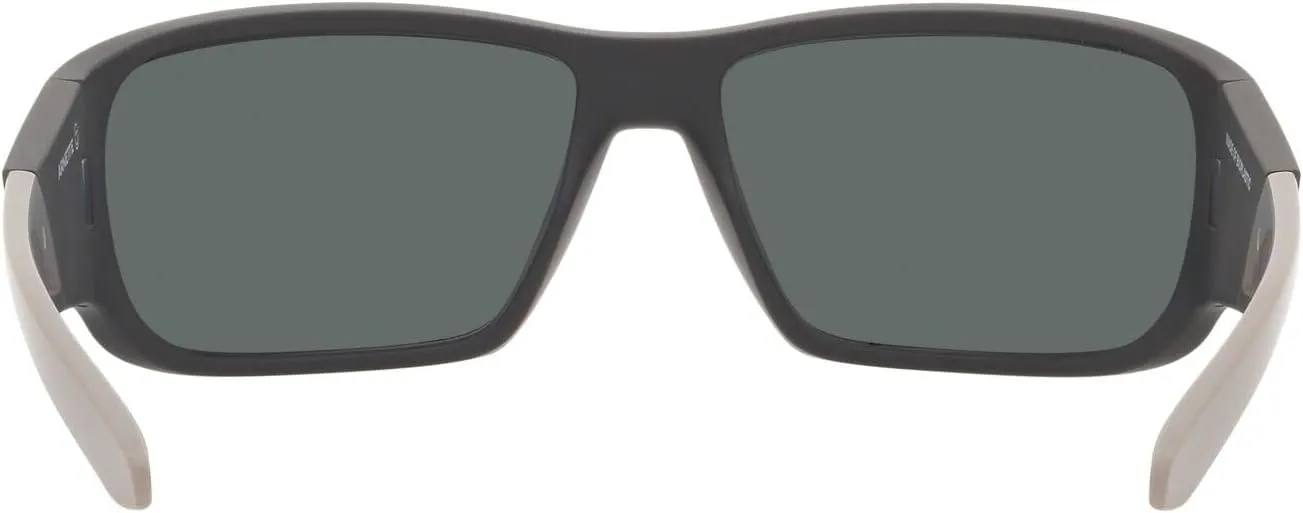 ARNETTE Man Sunglasses Matte Black Frame, Dark Grey Lenses, 64MM