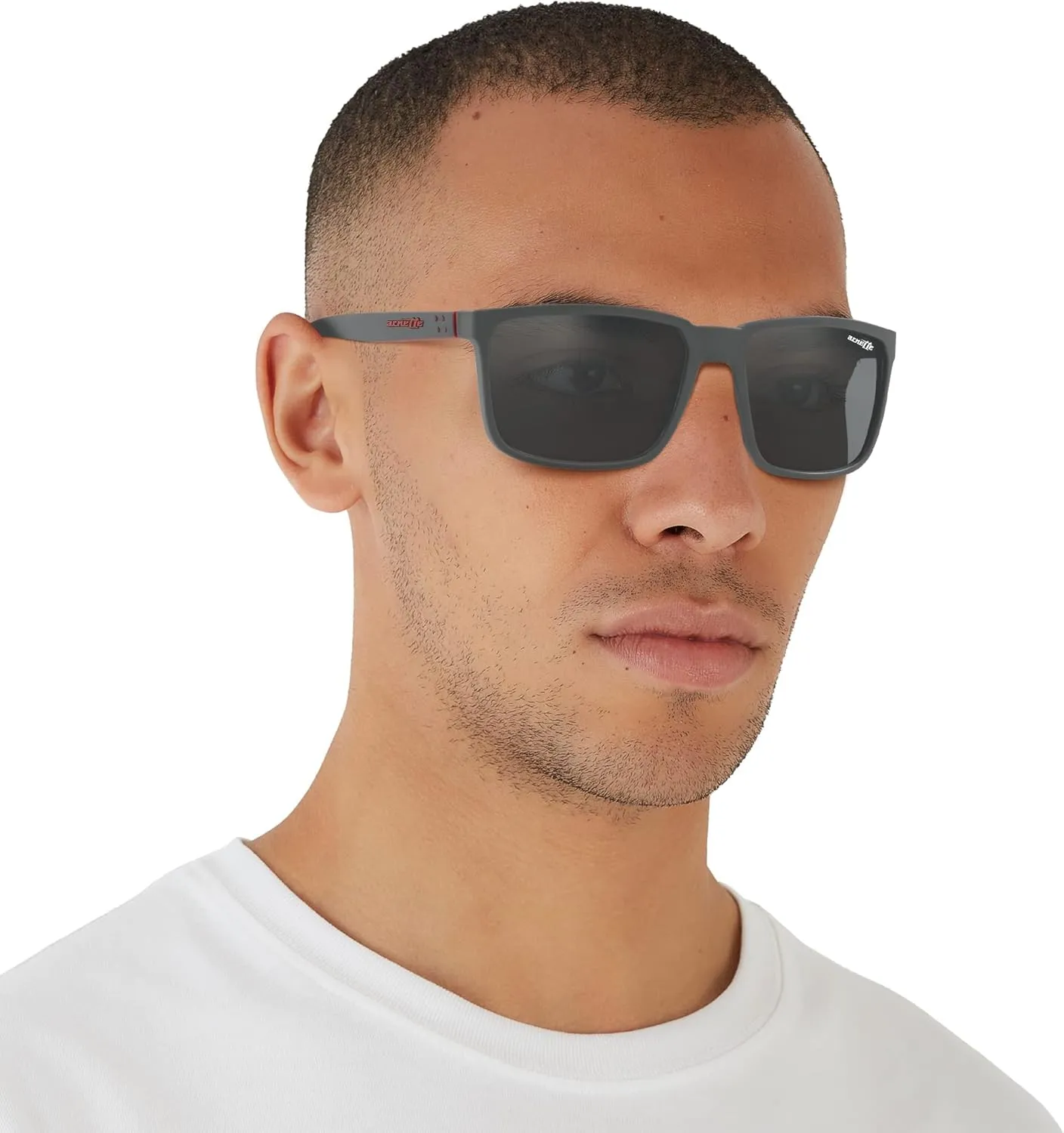 ARNETTE Man Sunglasses Matte Black Frame, Polarized Dark Grey Lenses, 58MM