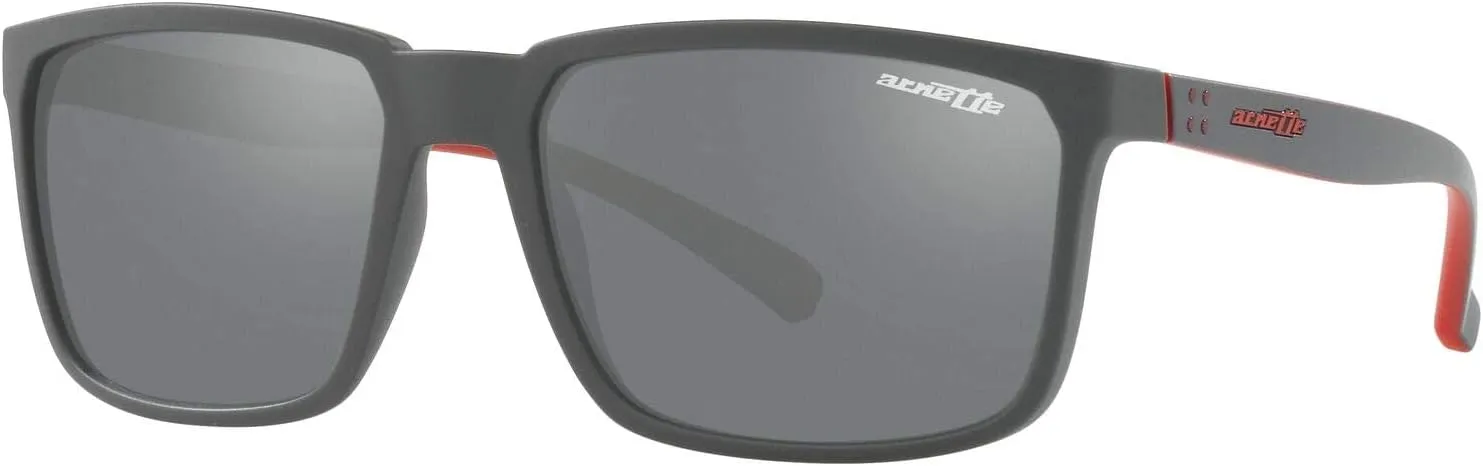 ARNETTE Man Sunglasses Matte Black Frame, Polarized Dark Grey Lenses, 58MM
