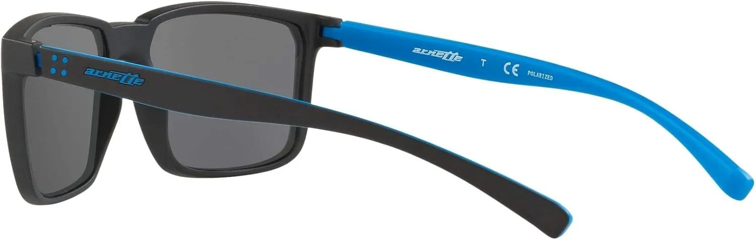 ARNETTE Man Sunglasses Matte Black Frame, Polarized Dark Grey Lenses, 58MM