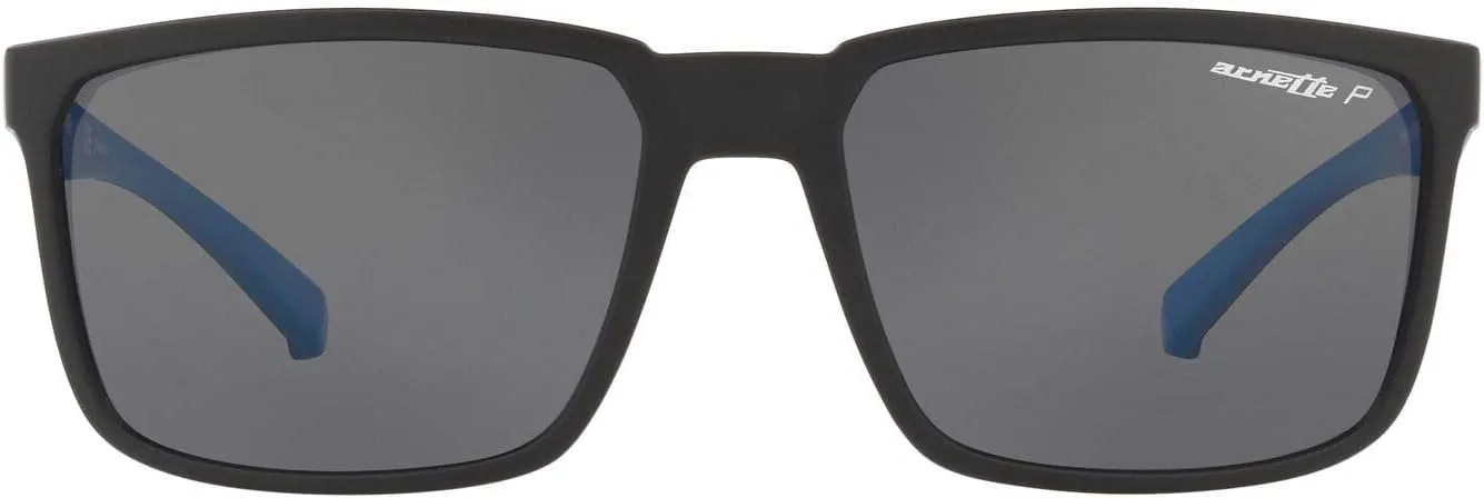 ARNETTE Man Sunglasses Matte Black Frame, Polarized Dark Grey Lenses, 58MM