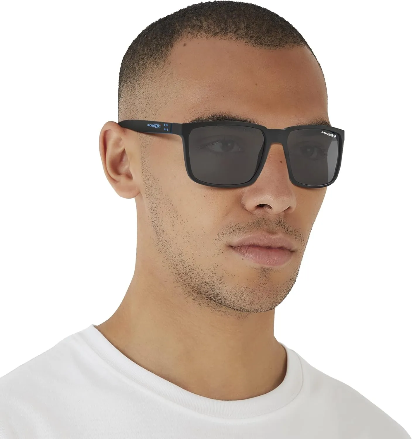 ARNETTE Man Sunglasses Matte Black Frame, Polarized Dark Grey Lenses, 58MM