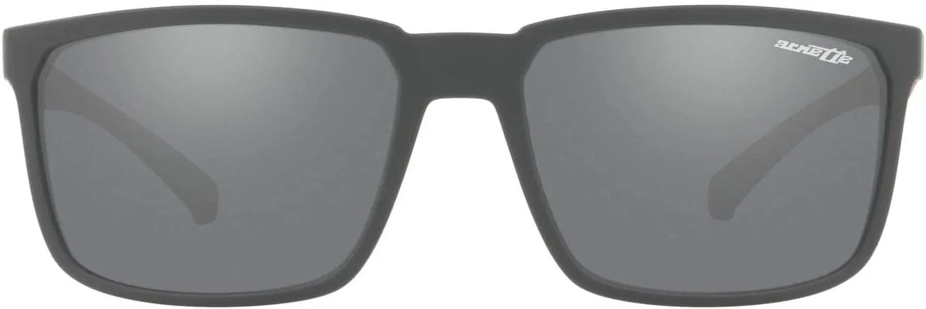 ARNETTE Man Sunglasses Matte Black Frame, Polarized Dark Grey Lenses, 58MM