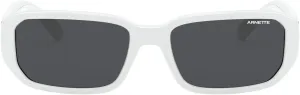 ARNETTE Man Sunglasses Shiny White Frame, Dark Grey Lenses, 55MM