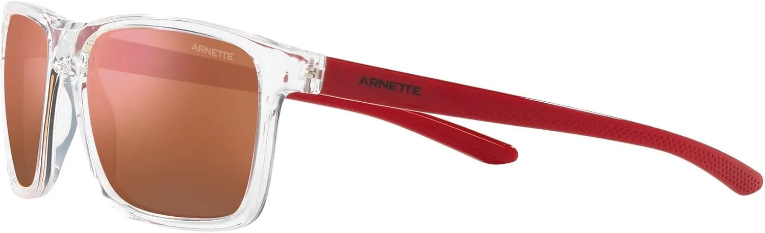 ARNETTE Man Sunglasses Transparent Grey Frame, Dark Green Polarized Lenses, 59MM