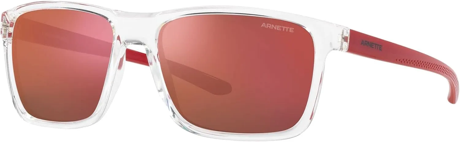 ARNETTE Man Sunglasses Transparent Grey Frame, Dark Green Polarized Lenses, 59MM