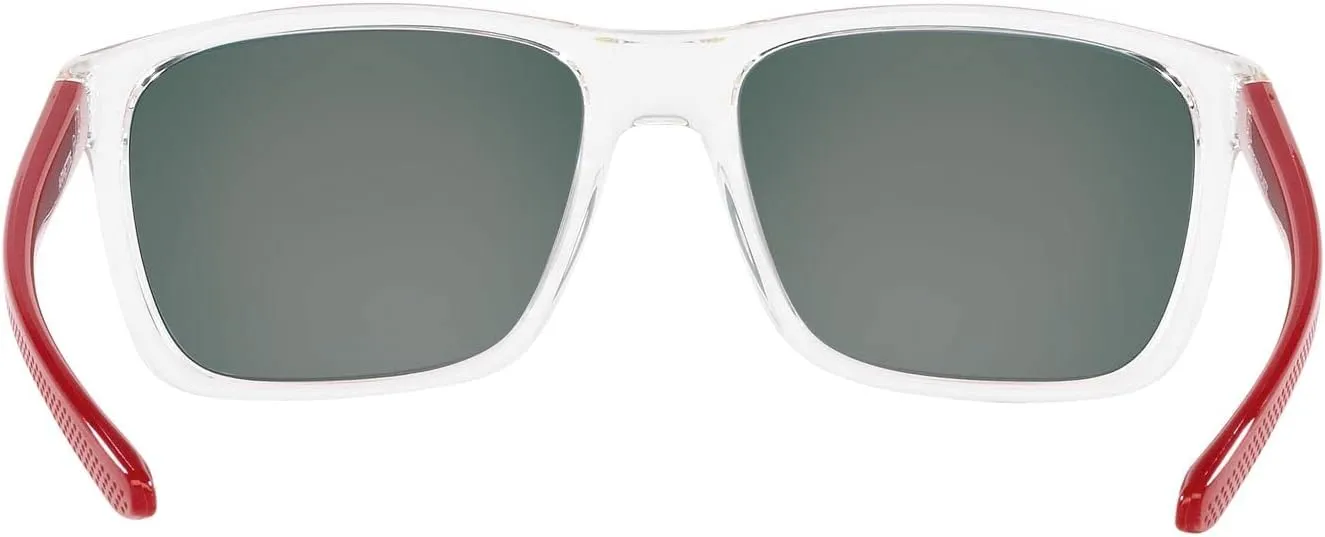 ARNETTE Man Sunglasses Transparent Grey Frame, Dark Green Polarized Lenses, 59MM