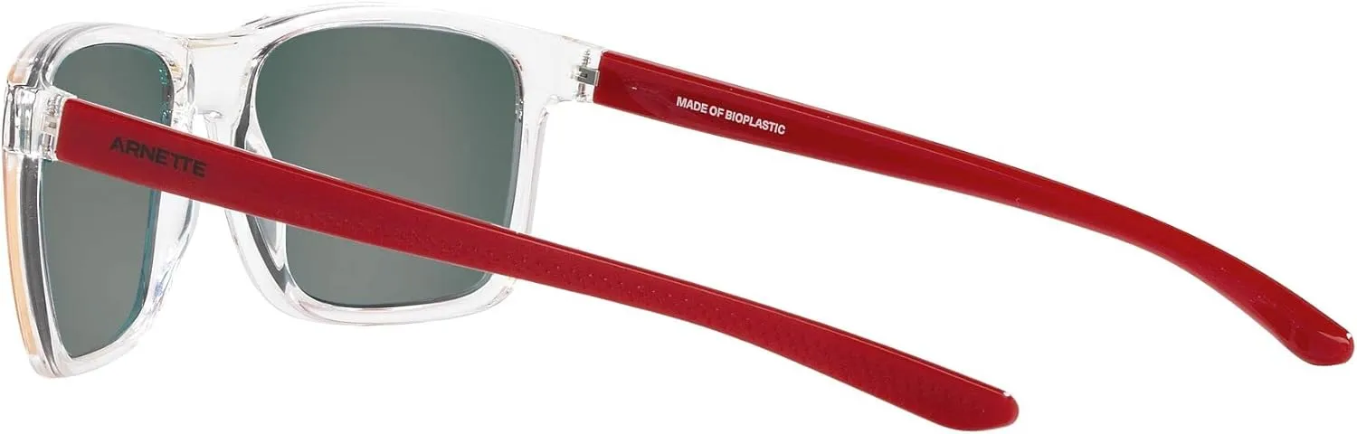 ARNETTE Man Sunglasses Transparent Grey Frame, Dark Green Polarized Lenses, 59MM
