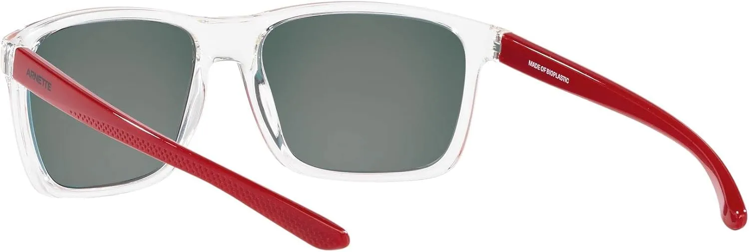 ARNETTE Man Sunglasses Transparent Grey Frame, Dark Green Polarized Lenses, 59MM