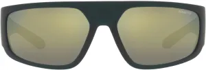 Arnette Men's AN4304 Heist 3.0 Rectangular Sunglasses, Matte Green/Mirrored Green, 63 mm