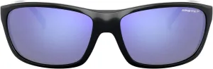 ARNETTE Unisex Sunglasses Matte Black Frame, Dark Grey Lenses, 63MM