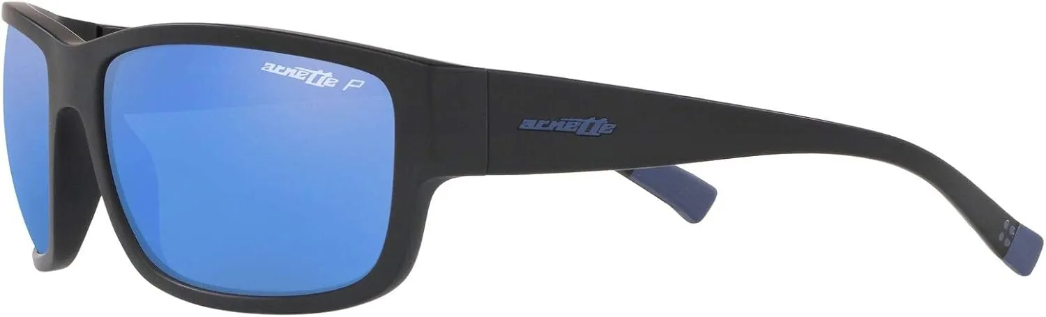 ARNETTE Unisex Sunglasses Matte Black Frame, Green Lenses, 62MM