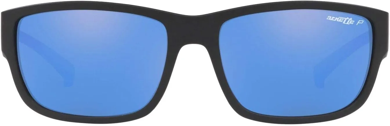 ARNETTE Unisex Sunglasses Matte Black Frame, Green Lenses, 62MM