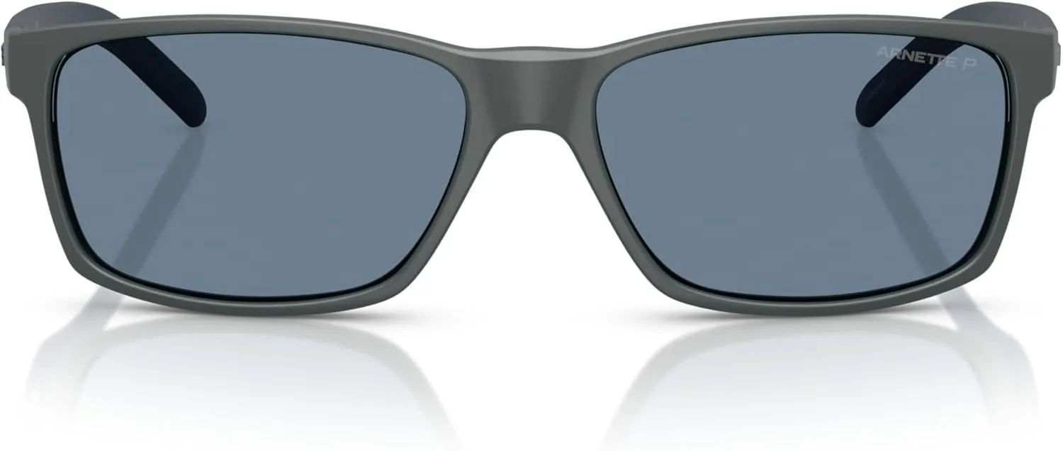 ARNETTE Unisex Sunglasses Rubber Black Frame, Polarized Dark Grey Lenses, 58MM