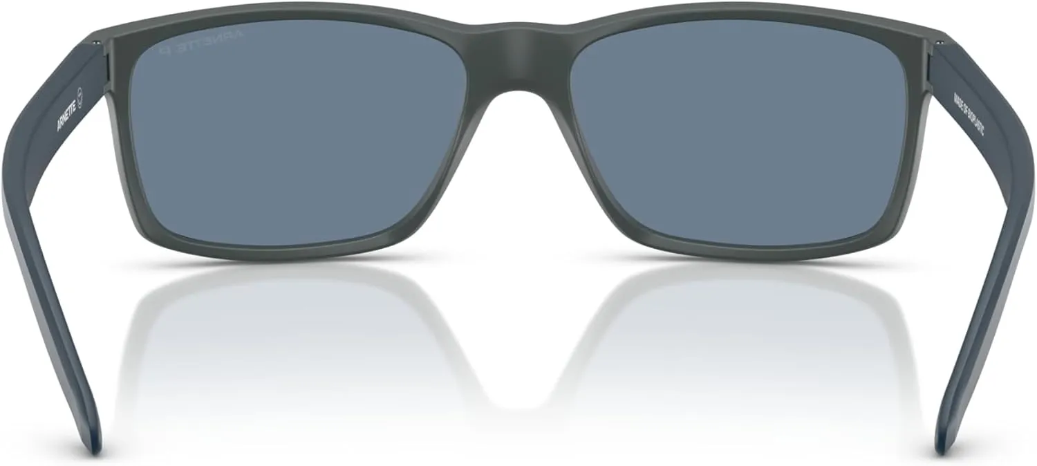 ARNETTE Unisex Sunglasses Rubber Black Frame, Polarized Dark Grey Lenses, 58MM