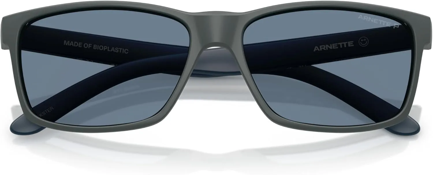 ARNETTE Unisex Sunglasses Rubber Black Frame, Polarized Dark Grey Lenses, 58MM
