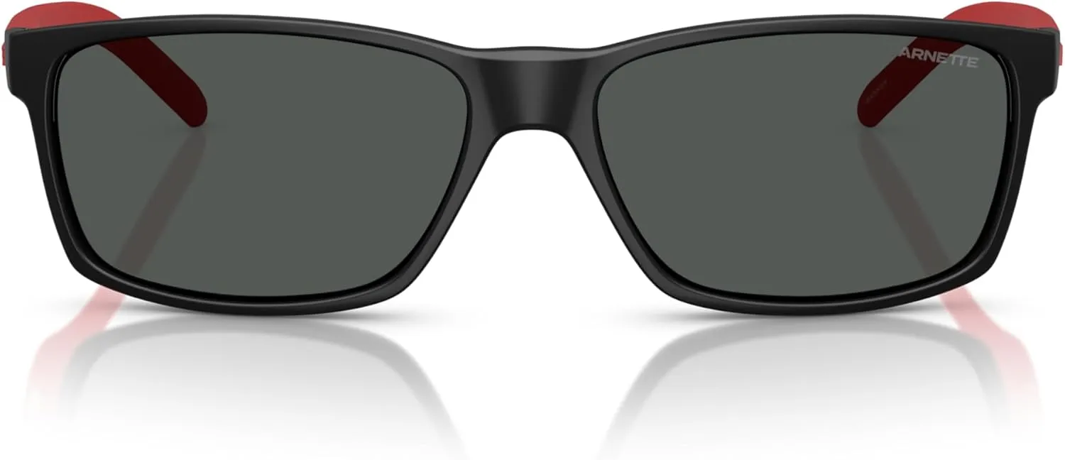 ARNETTE Unisex Sunglasses Rubber Black Frame, Polarized Dark Grey Lenses, 58MM