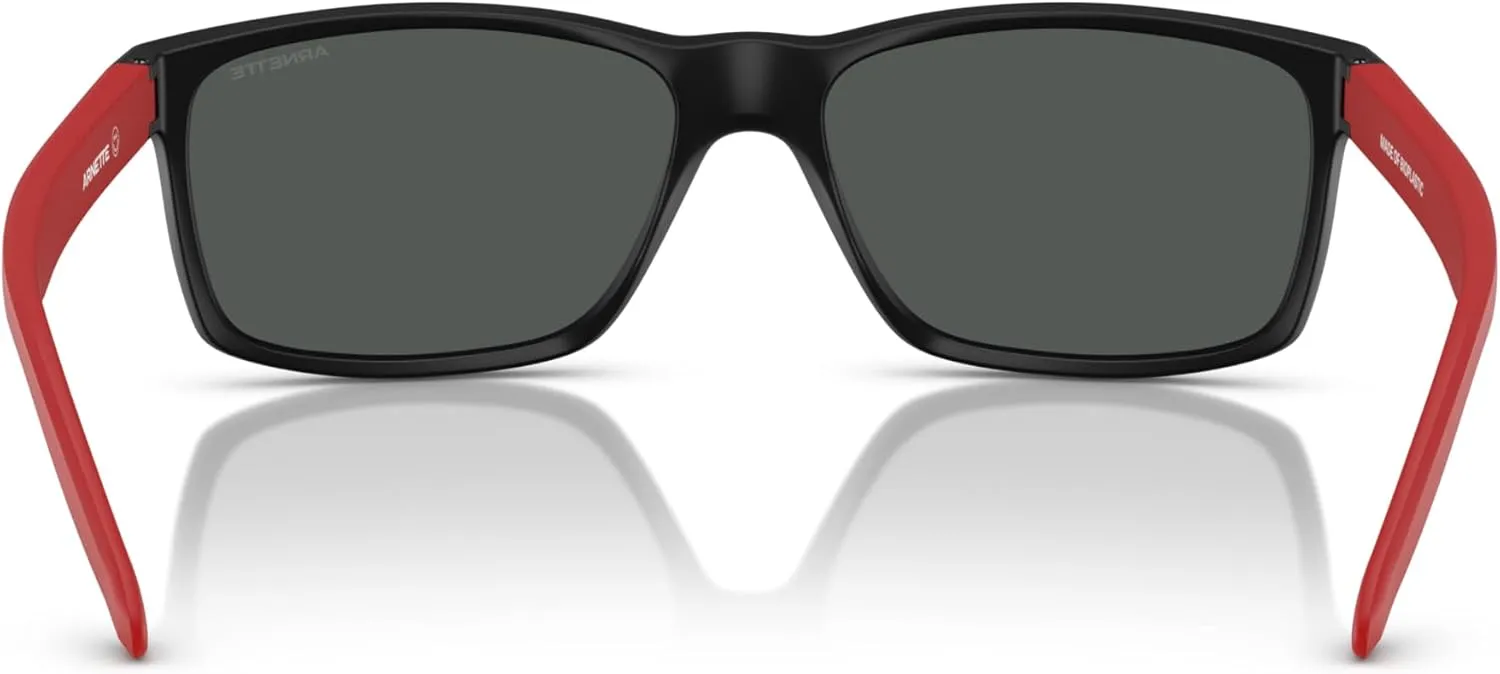 ARNETTE Unisex Sunglasses Rubber Black Frame, Polarized Dark Grey Lenses, 58MM