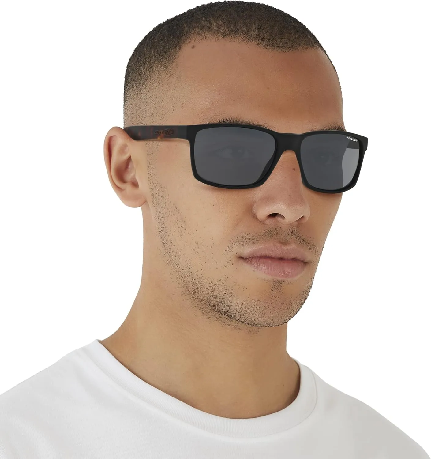 ARNETTE Unisex Sunglasses Rubber Black Frame, Polarized Dark Grey Lenses, 58MM