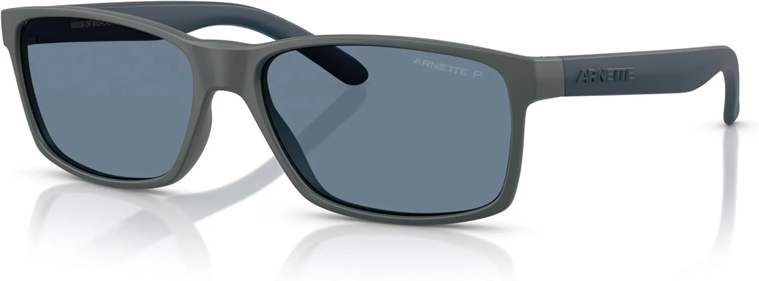 ARNETTE Unisex Sunglasses Rubber Black Frame, Polarized Dark Grey Lenses, 58MM