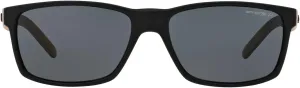 ARNETTE Unisex Sunglasses Rubber Black Frame, Polarized Dark Grey Lenses, 58MM