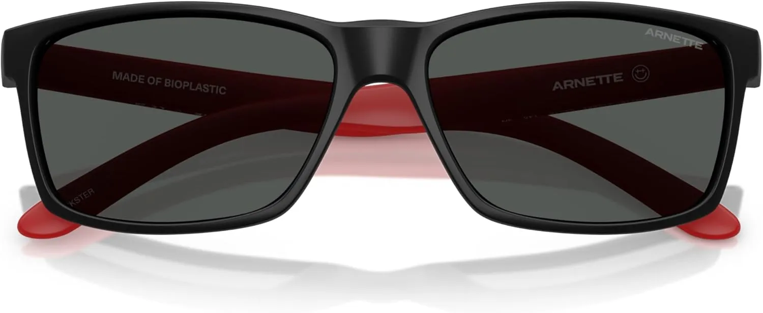 ARNETTE Unisex Sunglasses Rubber Black Frame, Polarized Dark Grey Lenses, 58MM