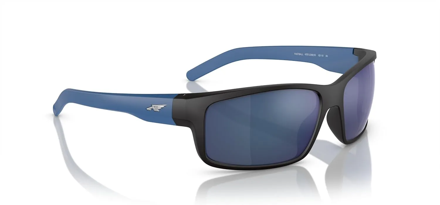 ARNETTE Unisex Sunglasses Shiny Black Frame, Polarized Dark Grey Lenses, 62MM