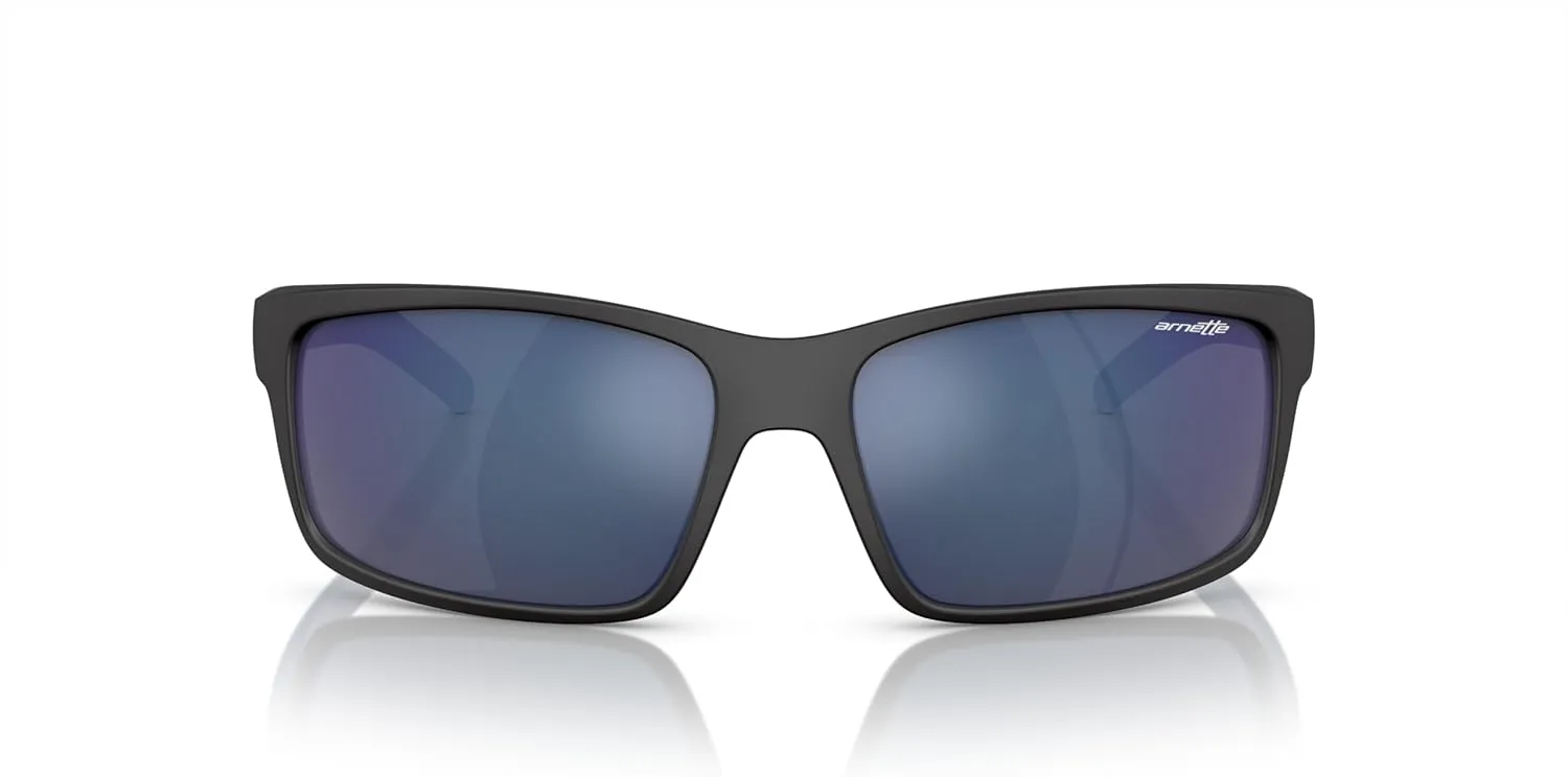 ARNETTE Unisex Sunglasses Shiny Black Frame, Polarized Dark Grey Lenses, 62MM