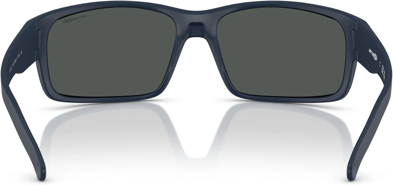 ARNETTE Unisex Sunglasses Shiny Black Frame, Polarized Dark Grey Lenses, 62MM