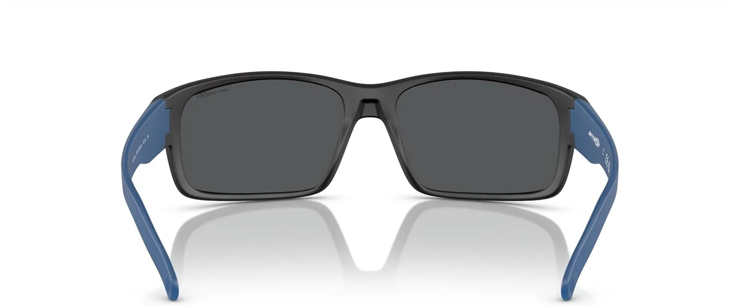 ARNETTE Unisex Sunglasses Shiny Black Frame, Polarized Dark Grey Lenses, 62MM