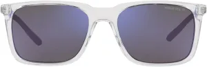 ARNETTE Unisex Sunglasses Transparent Grey Frame, Light Azure Mirror Teal Lenses, 56MM