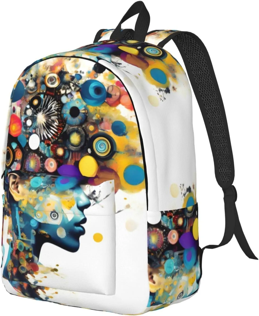 Artificial Intelligence Brain Print Canvas Backpack For Women Travel Backpack For Men College Casual Laptop Daypack
