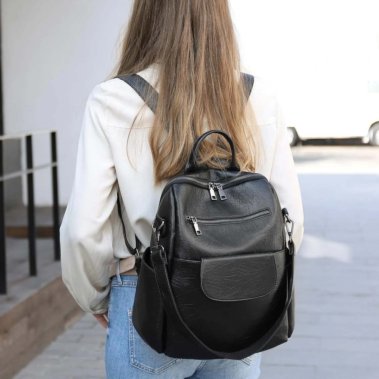 ASDSSRY Women Fashion Backpack Purse Waterproof Bookbags Travel Shopping Rucksack Convertible Ladies Shoulder Bag